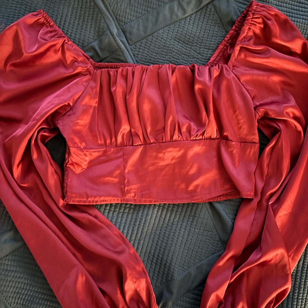 Satin Burgundy Shirt